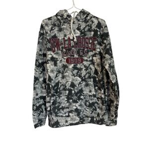 Mens Champion Black and Gray Tie-Dye Hoodie UW lacrosse size medium